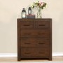 Pacific 3 Piece Bedroom Set in Solid Dark Oak - Walnut Effect