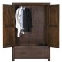Pacific 3 Piece Bedroom Set in Solid Dark Oak - Walnut Effect