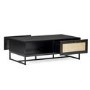Rectangular Black Wooden Coffee Table with Storage - Padstow