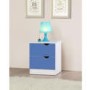 Birlea Furniture Paddington 2 Drawer Bedside in White and Blue