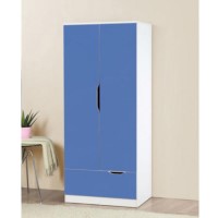 Birlea Furniture Paddington 2 Door 1 Drawer Wardrobe in White and Blue