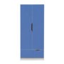 Birlea Furniture Paddington 2 Door 1 Drawer Wardrobe in White and Blue