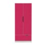 Birlea Furniture Paddington 2 Door 1 Drawer Wardrobe in White and Pink