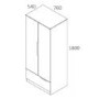 Birlea Furniture Paddington 2 Door 1 Drawer Wardrobe in White and Pink