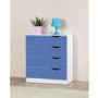 Birlea Furniture Paddington 4 Drawer Chest in White and Blue