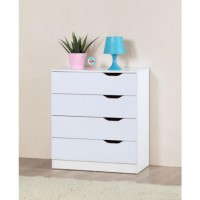 Birlea Furniture Paddington 4 Drawer Chest in White and Oak