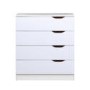 Birlea Furniture Paddington 4 Drawer Chest in White and Oak