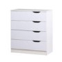 Birlea Furniture Paddington 4 Drawer Chest in White and Oak