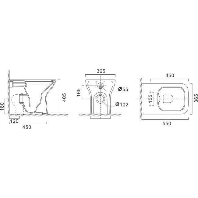 Back to Wall Rimless Toilet with Soft Close Seat - Palma