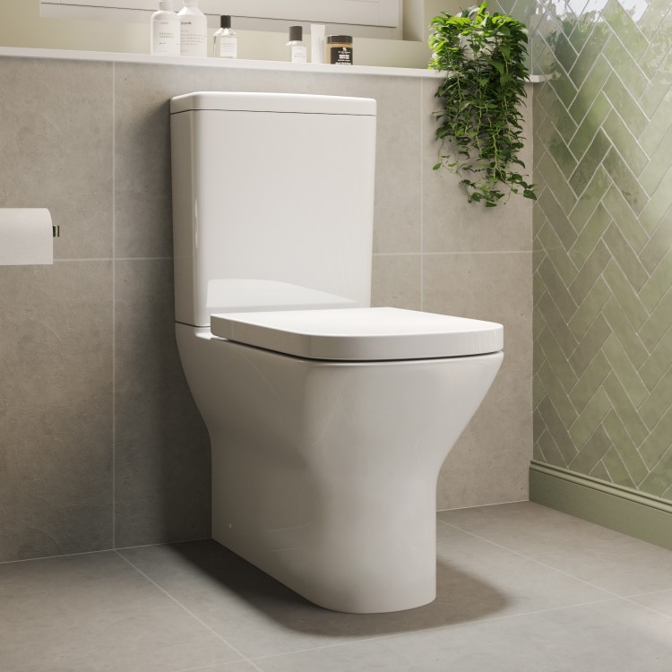 Close Coupled Rimless Closed Back Toilet with Soft Close Seat - Palma