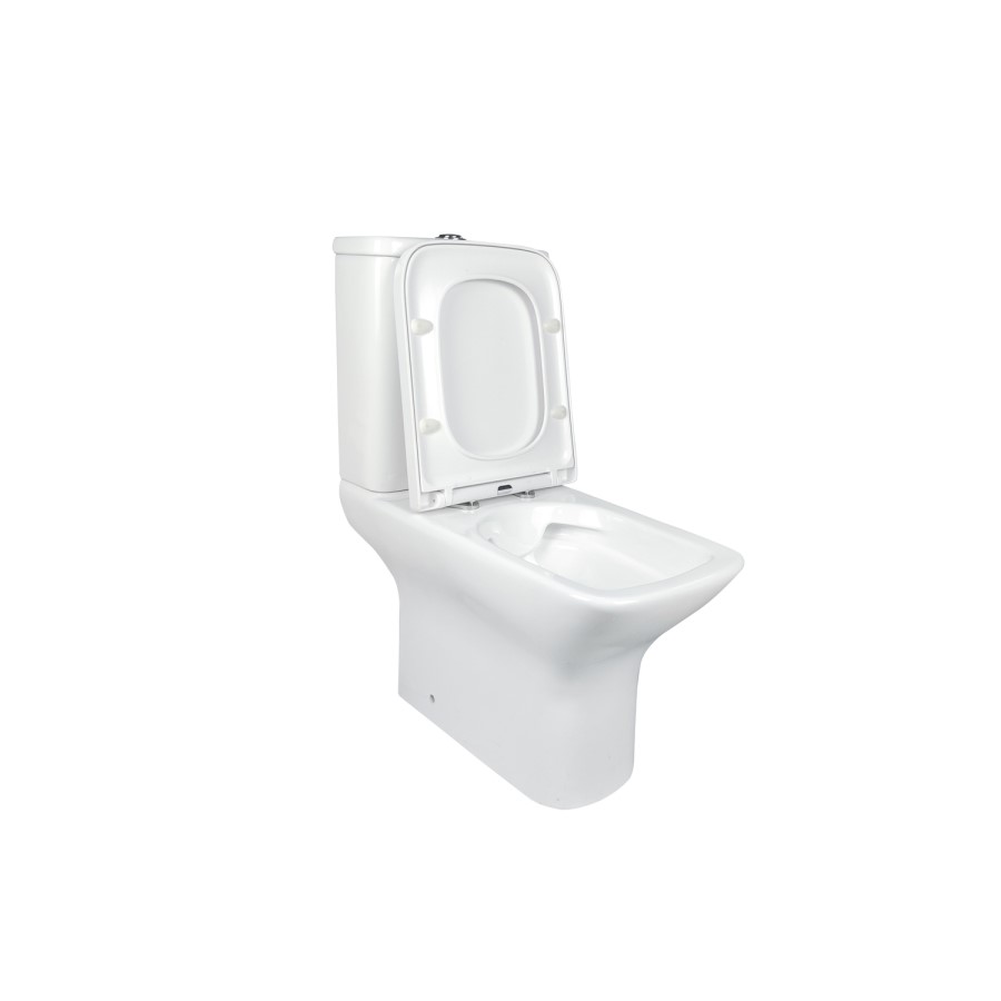 Close Coupled Rimless Open Back Toilet with Soft Close Seat - Palma 