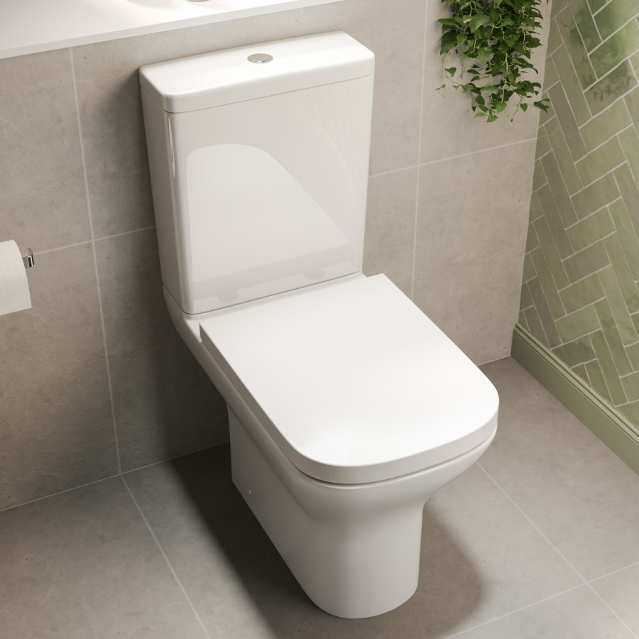 Close Coupled Rimless Open Back Toilet with Soft Close Seat - Palma 