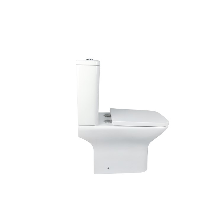 Close Coupled Rimless Open Back Toilet with Soft Close Seat - Palma