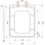 White Square Soft close Toilet Seat with Quick Release - Palma