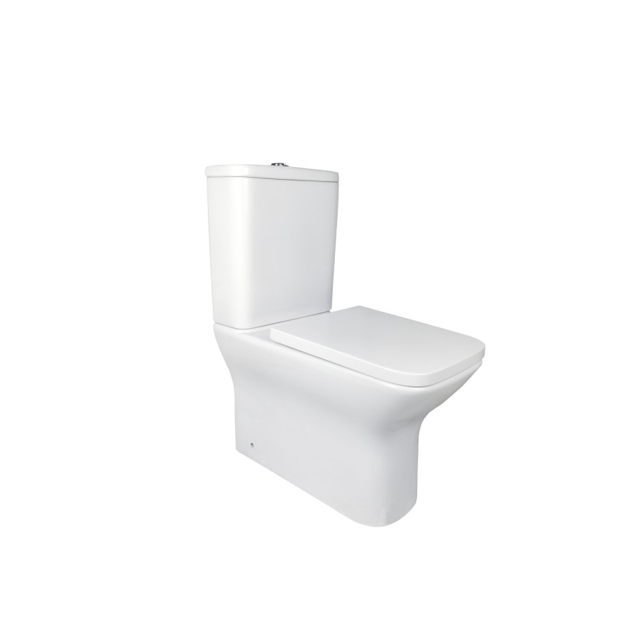 White Square Soft close Toilet Seat with Quick Release - Palma