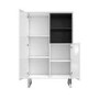 Large White Gloss Storage Cabinet with Shelves - Paloma