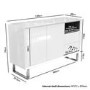 GRADE A2 - Large White Gloss Sideboard with Drawers - Paloma