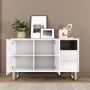 GRADE A2 - Large White Gloss Sideboard with Drawers - Paloma