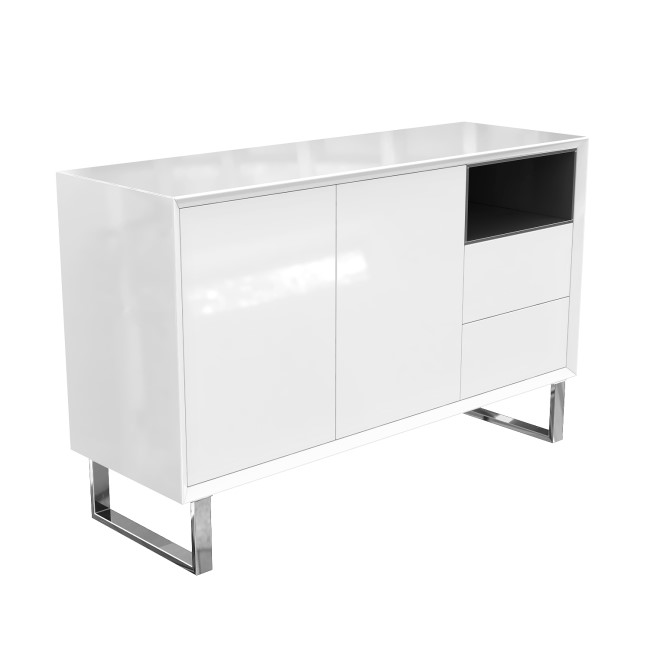 Large White Gloss Sideboard with Drawers - Paloma