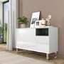 GRADE A1 - Large White Gloss Sideboard with Storage Drawers - Paloma