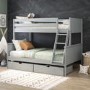 Grey Triple Sleeper Bunk Bed with Storage Drawers - Parker 