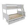 Grey Triple Sleeper Bunk Bed with Storage Drawers - Parker 