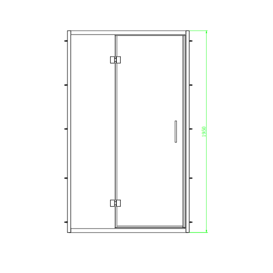 1000mm Brushed Brass Hinged Shower Door 8mm Glass - Pavo