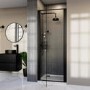 Black 800mm Hinged Shower Door 8mm Glass - Pavo