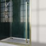 1000mm Brushed Brass Sliding Shower Door 8mm Glass with Extended Handle - Pavo