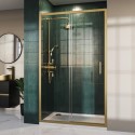 PAVSLBB1000 1000mm Brushed Brass Sliding Shower Door 8mm Glass - Pavo