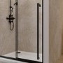 1200mm Black Sliding Shower Door 8mm Glass with Extended Handle - Pavo