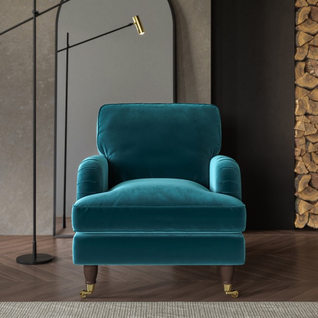 Teal Velvet Armchair - Payton