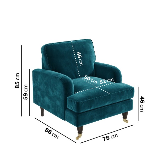 Teal Velvet Armchair - Payton