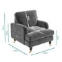Steel Grey Velvet Armchair - Payton