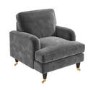 Steel Grey Velvet Armchair - Payton