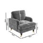 GRADE 2 - Silver Grey Velvet Armchair - Payton
