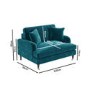 GRADE A1 - Teal Blue Velvet Loveseat - Payton
