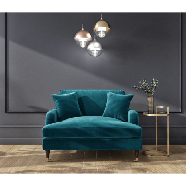 ALMOST PERFECT - Teal Velvet Loveseat - Payton