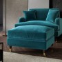 ALMOST PERFECT - Teal Velvet Footstool - Payton