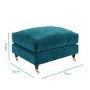 GRADE A2 - Teal Blue Velvet Footstool - Payton