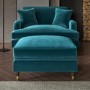 ALMOST PERFECT - Teal Velvet Footstool - Payton