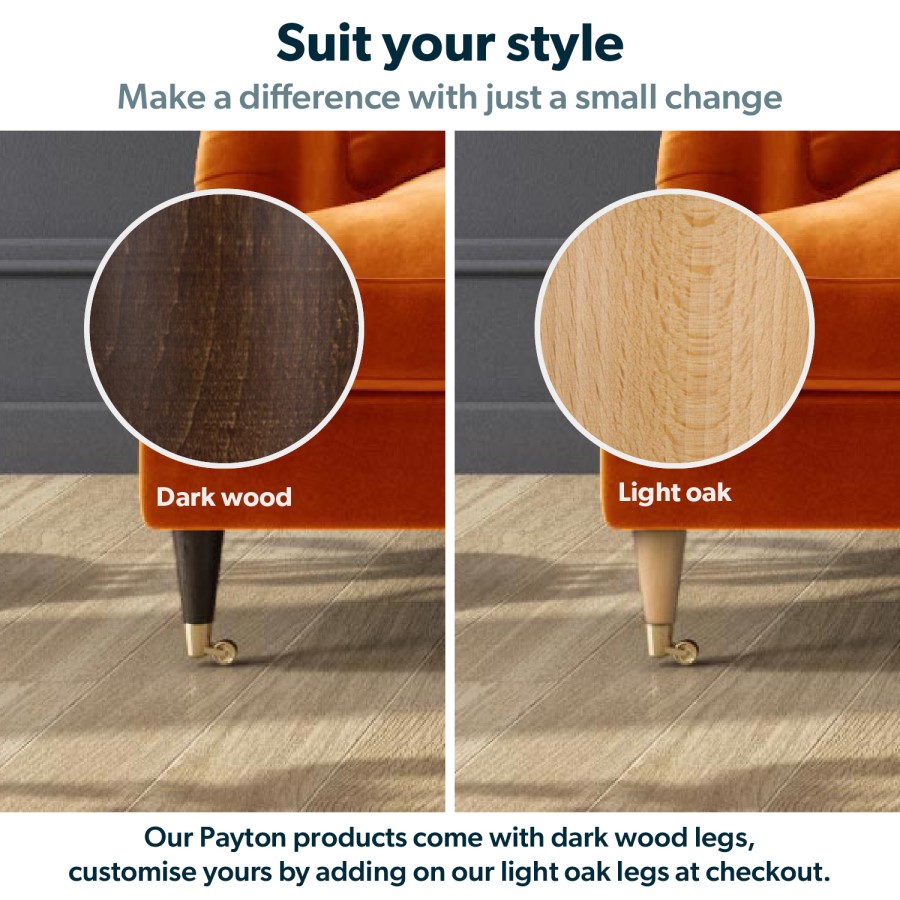 ONLY OPENED - Payton Orange Velvet Footstool