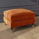 A2/PAY007 GRADE A2 - Orange Velvet Footstool - Payton