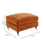 GRADE A1 - Orange Velvet Footstool - Payton