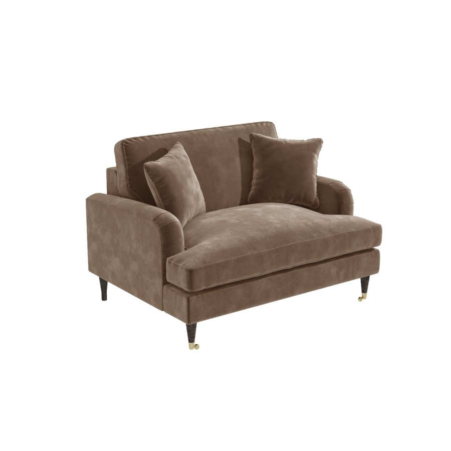 GRADE A2 - Beige Velvet Loveseat - Payton