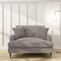 GRADE A1 - Grey Textured Fabric Loveseat - Payton