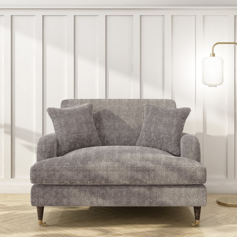 GRADE A1 - Grey Textured Fabric Loveseat - Payton
