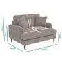 GRADE A1 - Grey Textured Fabric Loveseat - Payton