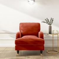 GRADE A2 - Sunset Orange Velvet Armchair - Payton