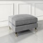 Grey Woven Fabric Footstool - Payton